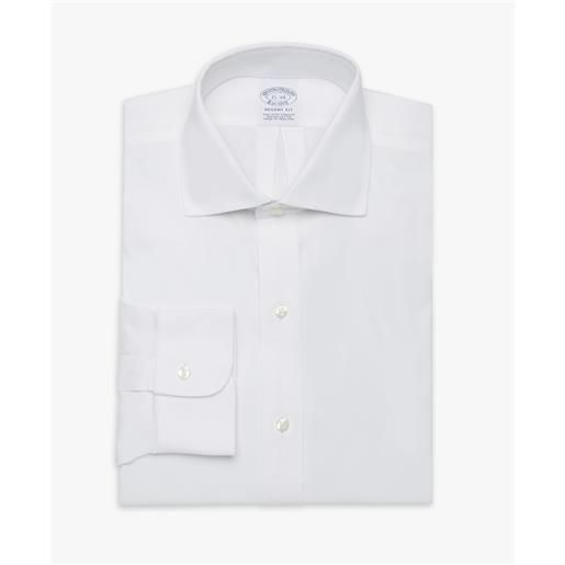 Brooks Brothers camicia regular fit non-iron in cotone stretch con collo ainsley bianco