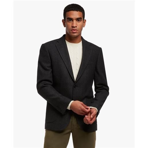 Brooks Brothers giacca sportiva elasticizzata in lana vergine grigio scuro