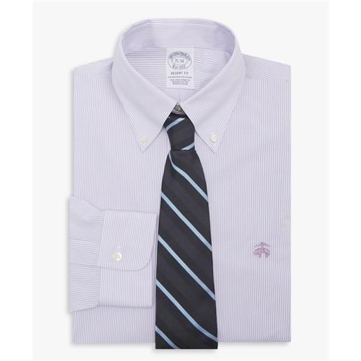 Brooks Brothers camicia viola pastello regular fit non-iron in cotone con collo button-down