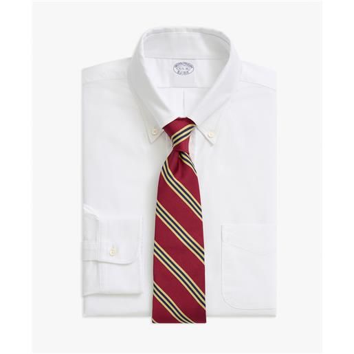 Brooks Brothers camicia bianca regular fit non-iron in cotone oxford con collo button-down bianco