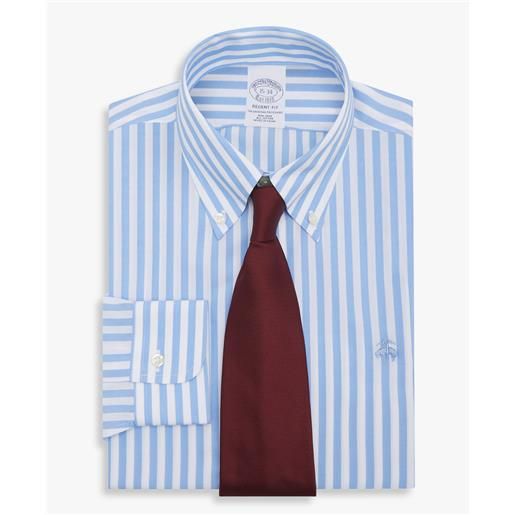 Brooks Brothers camicia blu pastello regular fit non-iron in cotone con collo button-down