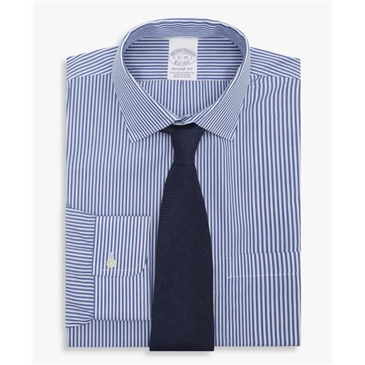Brooks Brothers camicia blu regular fit non-iron in cotone con collo ainsley
