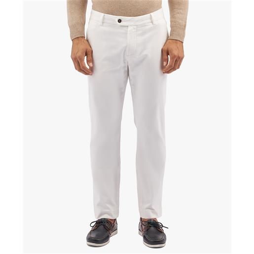 Brooks Brothers pantalone chino in cotone elasticizzato bianco