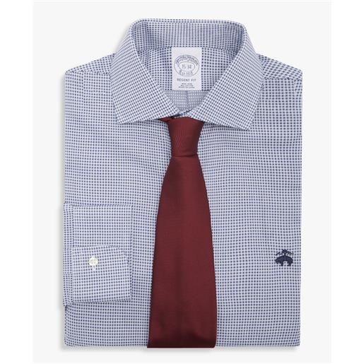 Brooks Brothers camicia blu regular fit non-iron con collo aperto