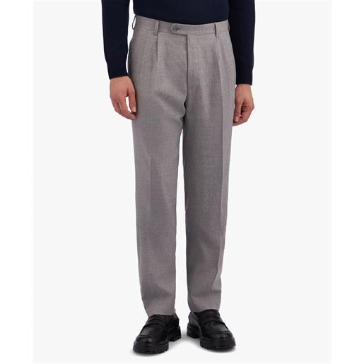 Brooks Brothers pantalone grigio chiaro in misto lana vergine e lana stretch