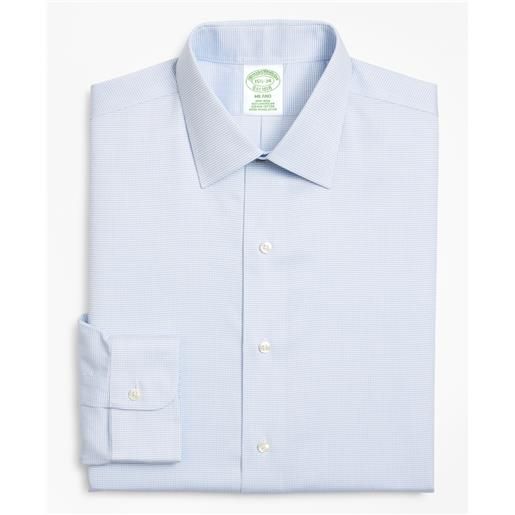 Brooks Brothers camicia elegante milano slim fit in dobby non-iron, colletto ainsley blu