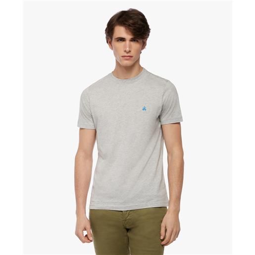 Brooks Brothers t-shirt girocollo con logo in cotone supima lavato grigio