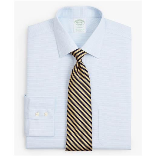 Brooks Brothers camicia elegante milano slim fit in twill non-iron, colletto ainsley celeste