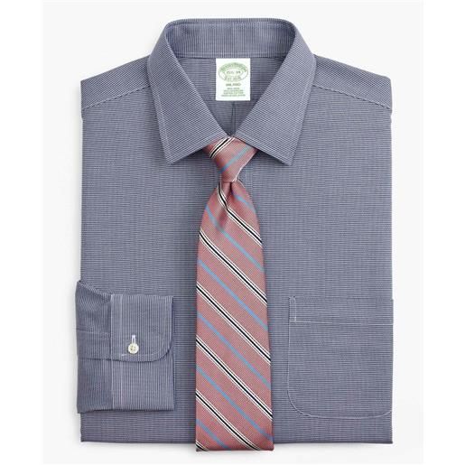 Brooks Brothers camicia elegante milano slim fit in dobby non-iron, colletto ainsley blu ghiaccio