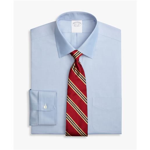 Brooks Brothers camicia azzurra slim fit non-iron in cotone elasticizzato con collo ainsley blu chiaro