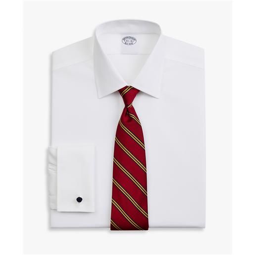 Brooks Brothers camicia bianca slim fit non-iron in cotone elasticizzato con collo ainsley bianco
