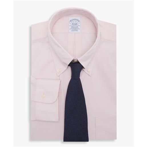 Brooks Brothers camicia rosa pastello regular fit non-iron pinpoint con collo button-down