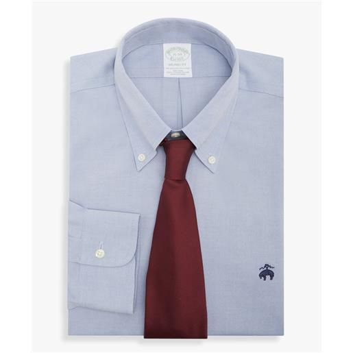 Brooks Brothers camicia blu slim fit non-iron con colletto button down