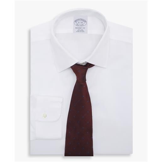 Brooks Brothers camicia bianca regular fit non-iron in cotone con collo ainsley bianco