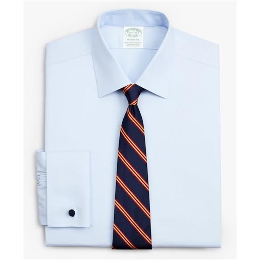 Brooks Brothers camicia elegante milano slim fit in pinpoint non-iron, colletto ainsley celeste