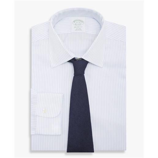 Brooks Brothers camicia blu slim fit non-iron in cotone con collo ainsley