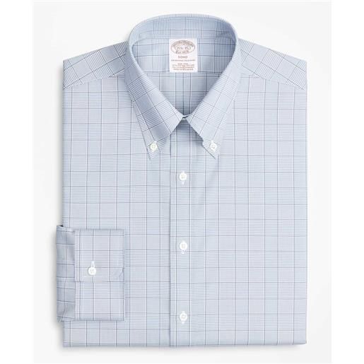 Brooks Brothers camicia elegante soho extra-slim fit in pinpoint non-iron, colletto button-down celeste chiaro