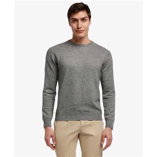 Brooks Brothers maglione girocollo in cachemire grigio chiaro