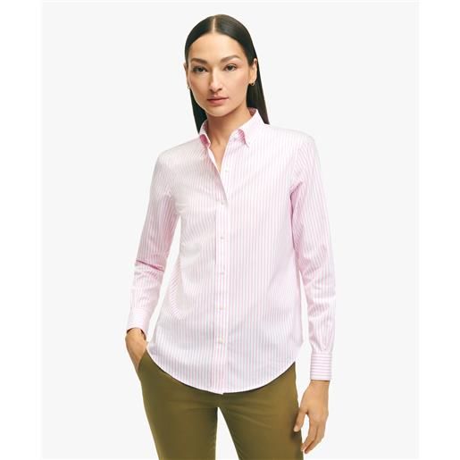 Brooks Brothers camicia regular fit non-iron in cotone stretch rosa