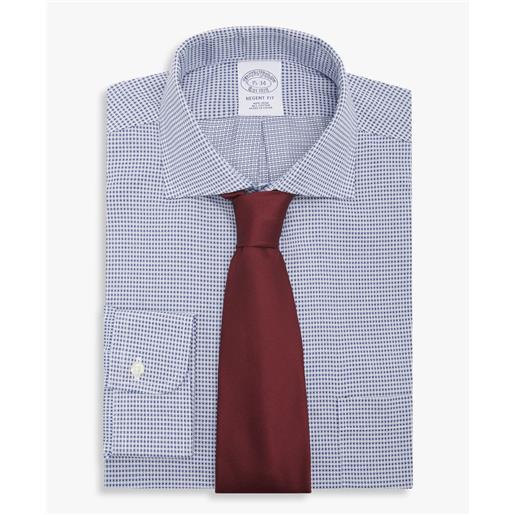 Brooks Brothers camicia blu regular fit non-iron con collo aperto