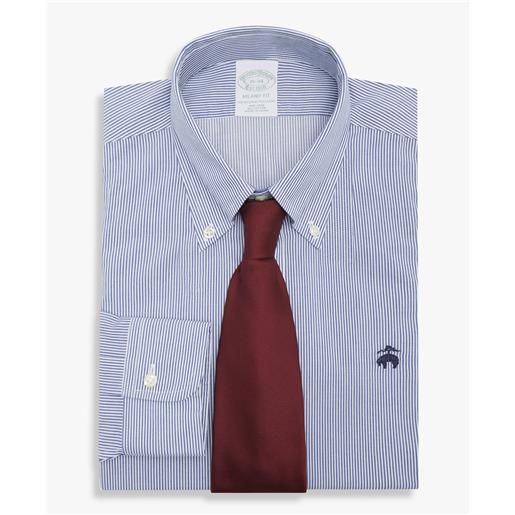 Brooks Brothers camicia blu slim fit non-iron con colletto button down