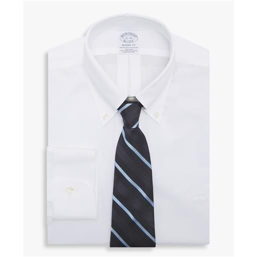 Brooks Brothers camicia bianca regular fit non-iron in cotone con collo button-down bianco