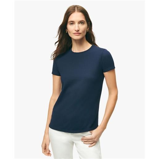 Brooks Brothers t-shirt piquet in cotone stretch supima navy