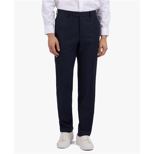 Brooks Brothers pantalone navy in misto lana, vestibilità regular e linea frontale piatta