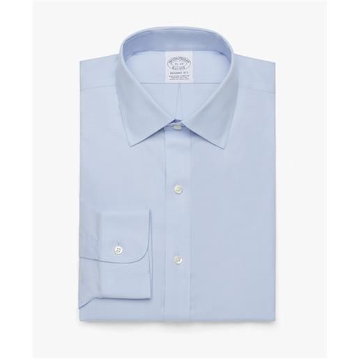 Brooks Brothers camicia blu pastello regular fit non-iron in cotone stretch con collo ainsley