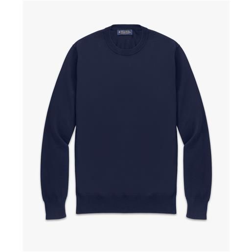 Brooks Brothers maglione girocollo in cotone supima navy