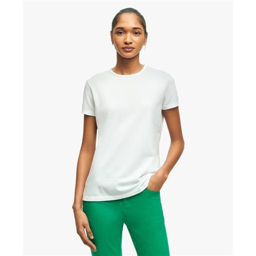 Brooks Brothers t-shirt piquet in cotone stretch supima bianco