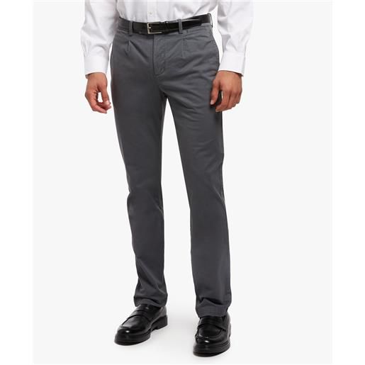 Brooks Brothers pantalone morbido in cotone elasticizzato grigio scuro