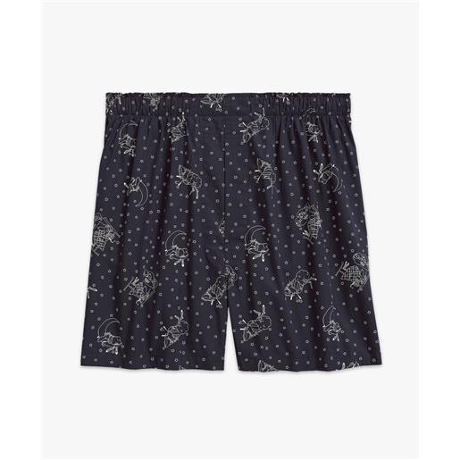 Brooks Brothers boxer in panno di cotone con fantasia henry navy