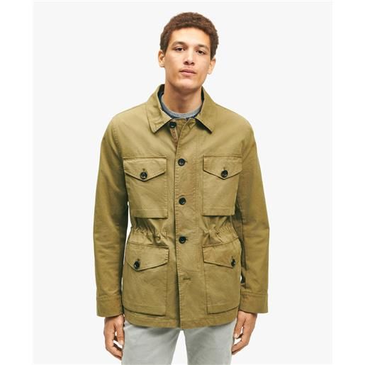 Brooks Brothers giacca field in cotone verde medio