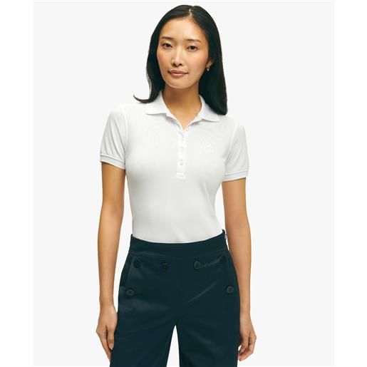 Brooks Brothers polo piquet in cotone stretch supima bianco