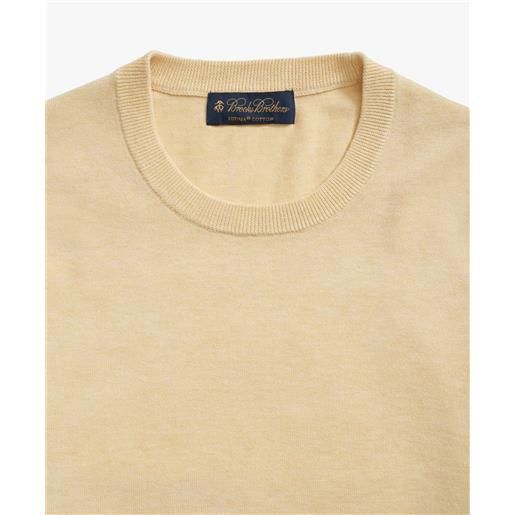 Brooks Brothers maglione girocollo in cotone supima beige scuro