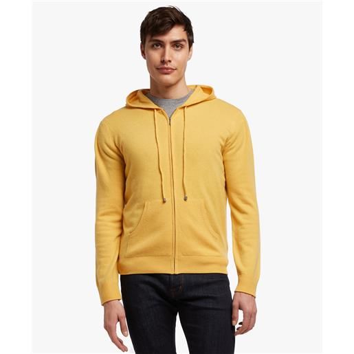 Brooks Brothers maglia con cappuccio in lana e cachemire giallo