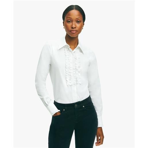 Brooks Brothers camicia da smoking bianca non-iron in cotone elasticizzato bianco