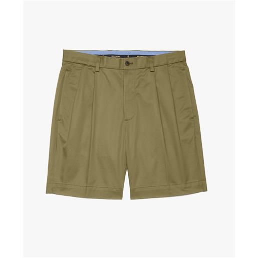Brooks Brothers shorts stretch con pince frontali verde