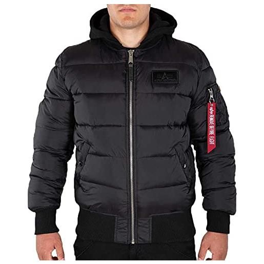 Alpha industries 1 zh giacca invernale puffer fd con stampa posteriore per uomo, black, m