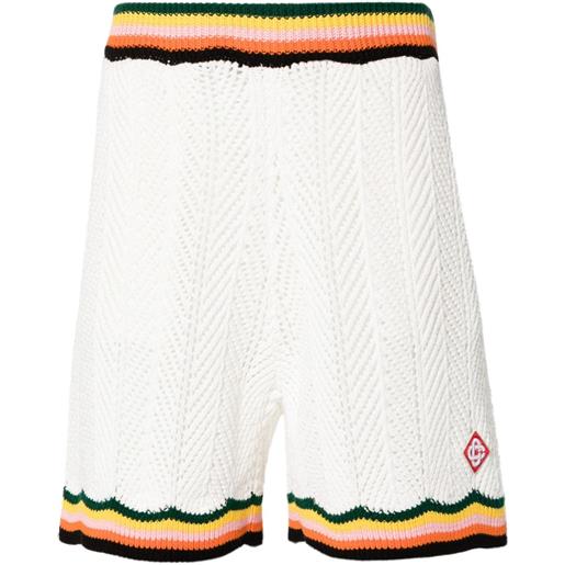 Casablanca shorts a righe chevron - bianco