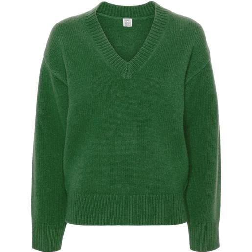 TOTEME maglione con scollo a v - verde