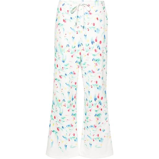 Marni pantaloni sportivi a fiori - bianco