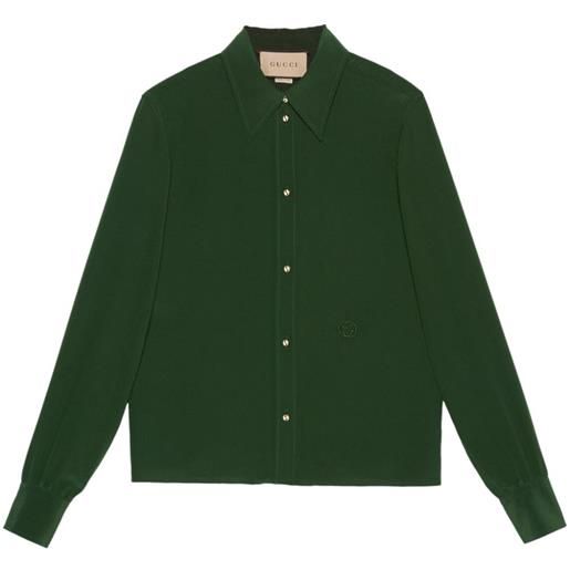 Gucci camicia con ricamo - verde