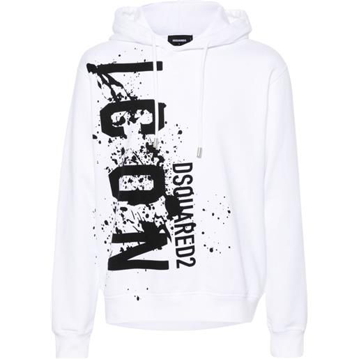 Dsquared2 felpa icon con cappuccio - bianco