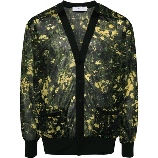Toga cardigan con stampa camouflage - verde