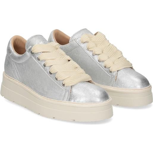 Panchic p89w007 lace-up shoe laminated leather silver