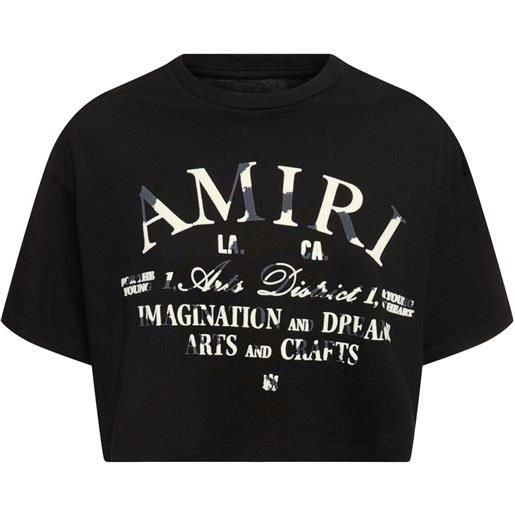 AMIRI t-shirt cropped in jersey di cotone con logo