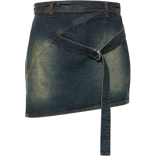 CANNARI CONCEPT cotton denim mini skirt w/ d-ring