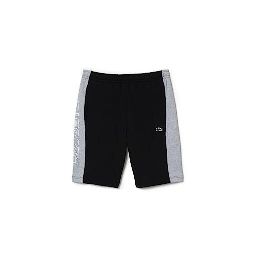 Lacoste-men s shorts-gh1434-00, nero/grigio chine, m